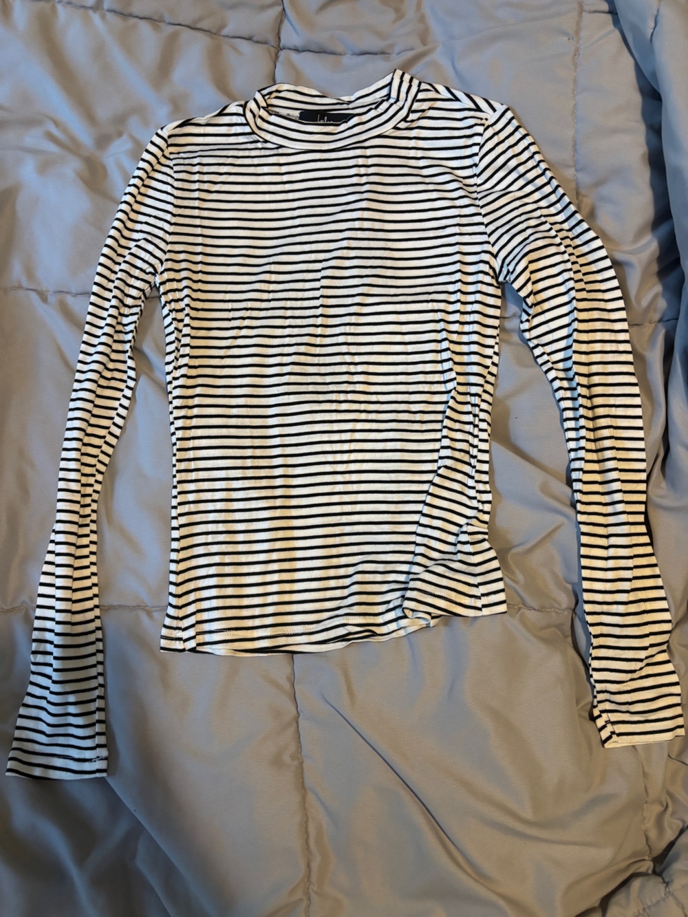 Lulu's Black and White Striped Long Sleeve Tee